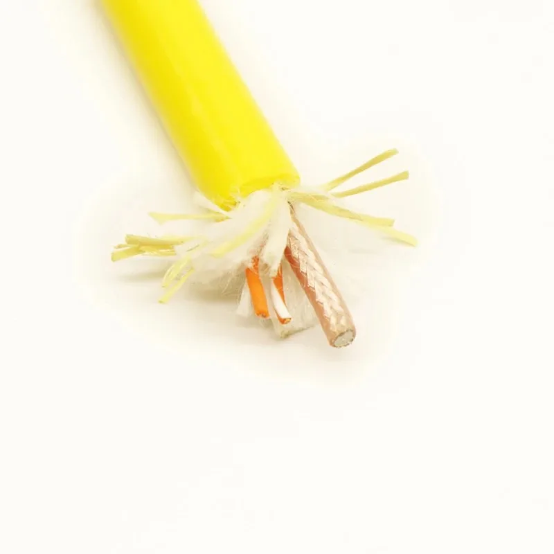 PDK81600 1x2x26AWG + RG179 Coax Neutrally Buoyant ROV Tether, 150 kg, Yellow